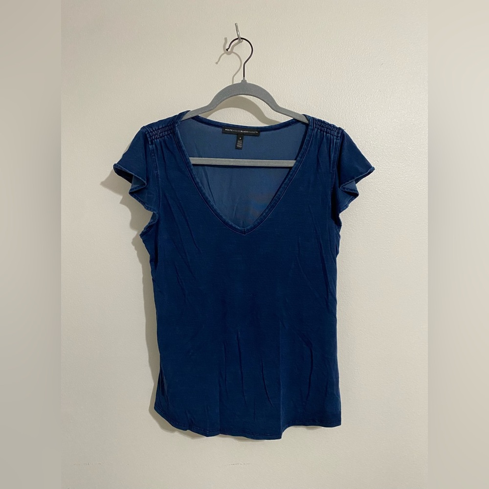 Blue Short Sleeve Shirt from White House Black Market